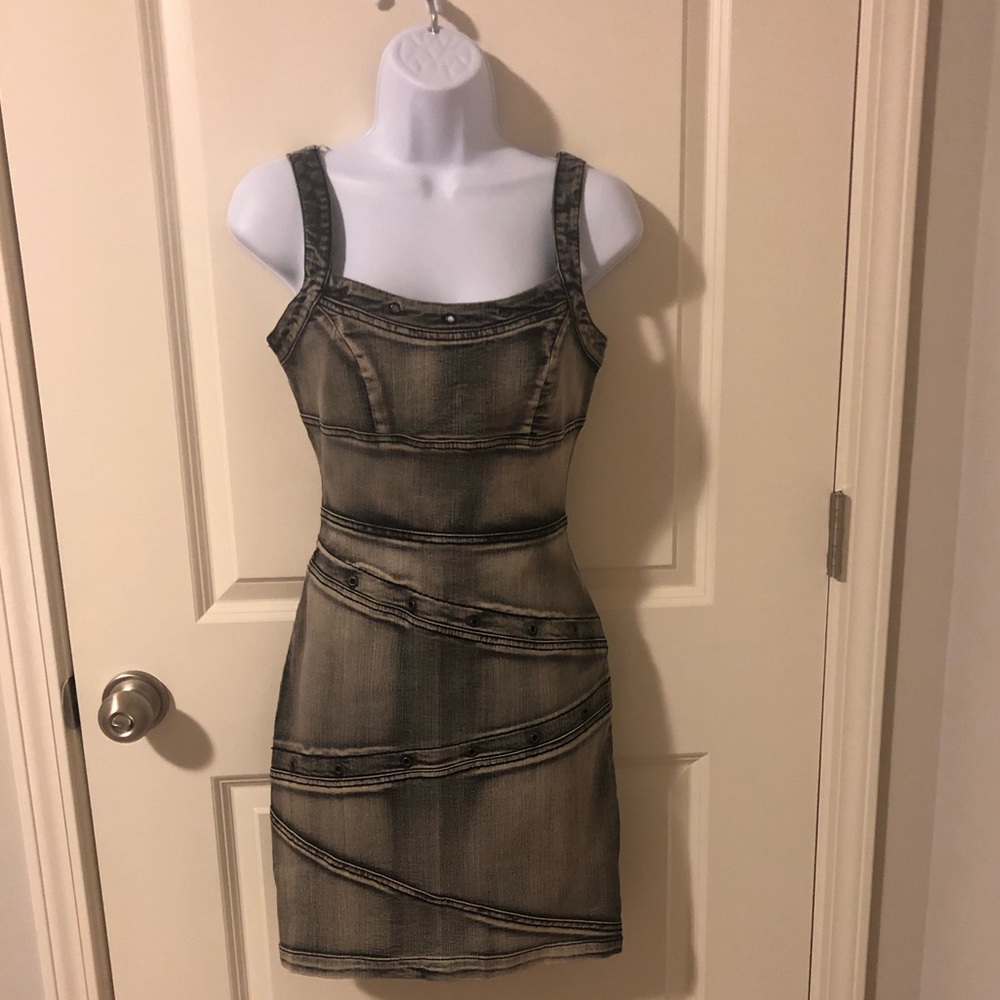 Sexy distressed denim dress